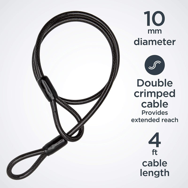 Schwinn Bike U-Lock with Cable, 4 ft x 10 mm Cable, Black, Vinyl Coated Steel Shackle, Mounting Bracket for Storage and Transport, Anti Theft Protection, Shackle Bike Lock for Security - Image 2